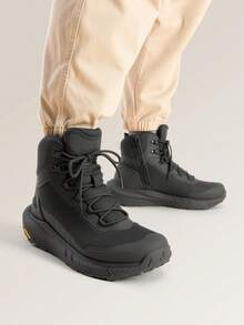 Men's Tactical Hiking Boots Lightweight, Cushioned Sole For All-Day Comfort, Side Zipper For Easy On/Off, Motorcycle Combat-Style, Military-Inspired - 黑色 - 查看 3