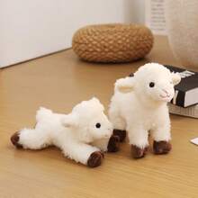 1pc Cute Cartoon Lamb Plush Doll, Soft Skin-Friendly 3D Little Goat Sofa Pillow For Living Room, Bedroom, Bay Window Decor, Gift For Best Friend Birthday, Photo Prop, Home Decor, Mother's Day, Halloween, Children's Day Gift - Multicolor - View 6