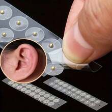 1 Set Of 20 Korean-Style Heart & Pearl Shaped Acupressure Ear Stickers, Decorative Ear Studs With Colorful Rhinestones, Breathable & Durable Acupoint Stimulation Relaxation Device, Easy To Use, No Piercing Required, Christmas Party Gift - Korean Style - View 12