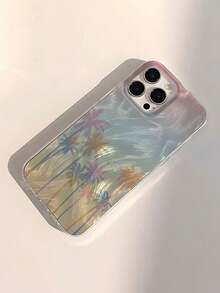 1件時尚夏季椰殼圖案防水防指紋防刮透明IMD軟亮面光滑手機殼，適合告白、送給朋友、家人、情侶、生日、節日，適用於Apple 17/17 PLUS/17 PRO/17 PRO MAX - 彩色 - 查看 3