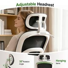 Ergonomic Office Chair & Height Adjustable Desk Chair Set, Swivel Mesh Desk Chair With Foldable Armrest, Adjustable Headrest & Lumbar Support For Home Office - Multicolor - View 3