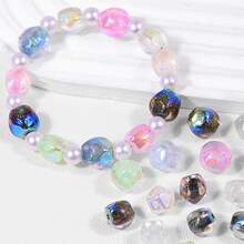 5/10pcs 10/12mm Acrylic Mixed Color Straight Hole Faceted Beads DIY Jewelry Making Necklace, Bracelet, Earrings Handmade Beaded Accessories Materials - Straight-hole Round Bead - View 4