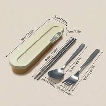 Travel Utensils With Storage Box, 304 Stainless Steel Reusable Silverware, Spoon And Fork Set For Lunch Box, Chopsticks, Portable Cutlery Set, Camping Utensil Set, Mess Kit For Camping 1 Person, Lunch Box Accessories For Adults, Student - Multicolor - View 15