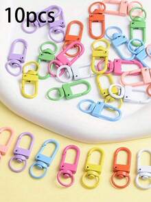 1/10/20/50pcs Alloy Rotating Keychain Hook, Alloy Rotating Lobster Clasp Keychain - Multi-Functional Spring Clip Key Ring, Suitable For Handbags And Accessories - Multicolor - View 12