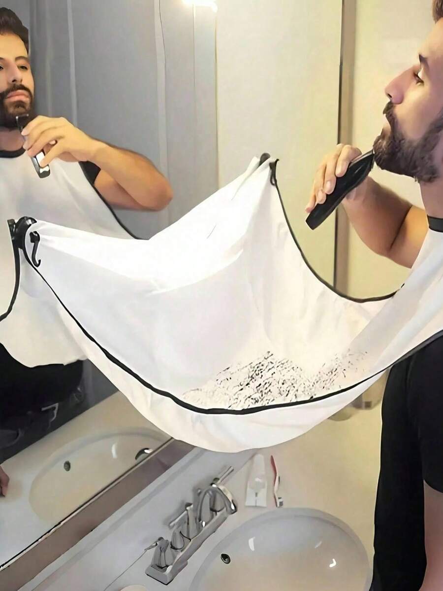 Practical & Thoughtful Men's Gift: Beard Trimming Apron (With Trimmer Storage Function), Adult Apron, Men's Shaving Bib, Bathroom Essential, Beard Catching Apron, Valentine's Day Gift, Men's Gift