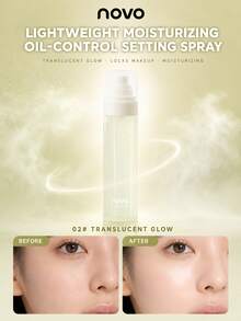 NOVO Setting Spray Makeup Tahan Lama dan Cepat Kering, Mencegah Luntur, Membentuk Lapisan yang Cepat Kering, Menciptakan Hasil Akhir Matte Sepanjang Hari, Sempurna untuk Berenang dan Aktivitas Musim Panas di Luar Ruangan - 02# Kilap Transparan - View 1
