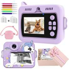 Kids Camera, Kids Instant Camera Set, Digital Camera Set, Equipped With 3 Rolls Of Film And 6 Colored Pens, Can Inspire Children's Drawing Ability. With Cute Cartoon Shaped Shell, This New Model Is Suitable As Christmas, Birthday And New Year Gift For Children Aged 3 To 12, Also Suitable As Portable Camera Toy For Boys And Girls To Record Life. - Multicolor - View 22