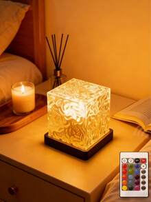 Artistic Square Ambient Lamp, 16-Color RGB Aurora Or Ripple Light With Touch Switch - 多色光 - 查看 9
