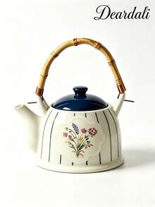 DearDali 1 Set Modern Minimalist Striped Floral Ceramic Teapot Set, Home Tea Cups, Teapot With Tray, Gift Box Packaging, Suitable For Afternoon Tea, Family Gathering, Living Room Decoration, Friend Gift - Multicolor - View 15