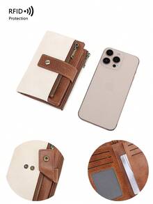 New Cross-Border RFID Anti-Theft Women's Wallet, Multifunctional Tri-Fold Short Purse, Vintage Large Capacity Coin Pouch - White - View 10