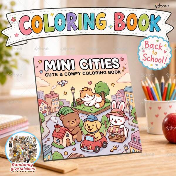 GDTME FANTASTIC TREE HOUSE Coloring Book, Drawing And Learning Supplies, 24-Page Coloring Book, Suitable For Couples, Families And Schools, Ideal Christmas, Halloween, Birthday And Back-To-School Gifts, Comes With Random Exquisite Stickers