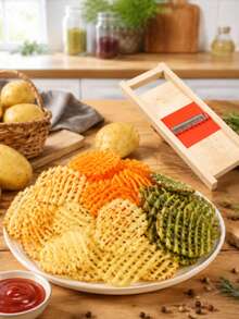 1pc Potato Slicer Crinkle Cutter Potato Net Flower Knife Corrugated Cutter Wave Knife Random Color - Multicolor - View 6