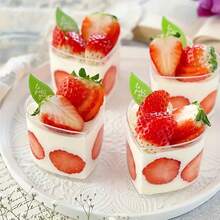 1/5/10pcs Reusable Heart-Shaped Dessert Cups Without Lids - Perfect For Ice Cream, Mousse, Pudding And Gelato - Baking Supplies For Bakeries, Birthday Parties, Buffets, Weddings - Multicolor - View 4