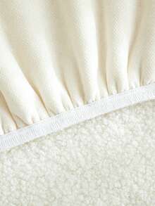 1pc Beige Teddy Fleece Elastic Sofa Cover, Sofa Cushion Protector, Fits 3 Seater Sofa, L-Shaped Sofa, Backrest Cover, Dirt-Resistant, Easy To Remove And Wash, Suitable For All Seasons, Living Room Decor - Off White - View 10