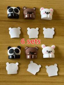 1pc Random Style Multifunctional Sweet Bear Cable Management Desktop Organizer, Cute Desktop Multifunctional Cable Winder With Practical Hooks And Clips, Suitable For Mouse Cable/Headphone Cable, Data Cable Fixing, No-Nail Organizing Tool For Table And Drawer Storage, Cable Management, Desk Organization, Suitable For Students And Adult Homes, Bedroom, Living Room, School, Dorm, Office - Multicolor - View 13