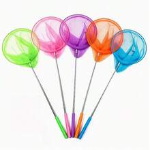 1pc Random Color, Telescopic Fishing Net, Colorful Butterfly And Insect Catching Net, Retractable Small Shovel Tool, Suitable For Home Aquarium, Beach, Camping And Outdoor Nature Exploration - Multicolor - View 1