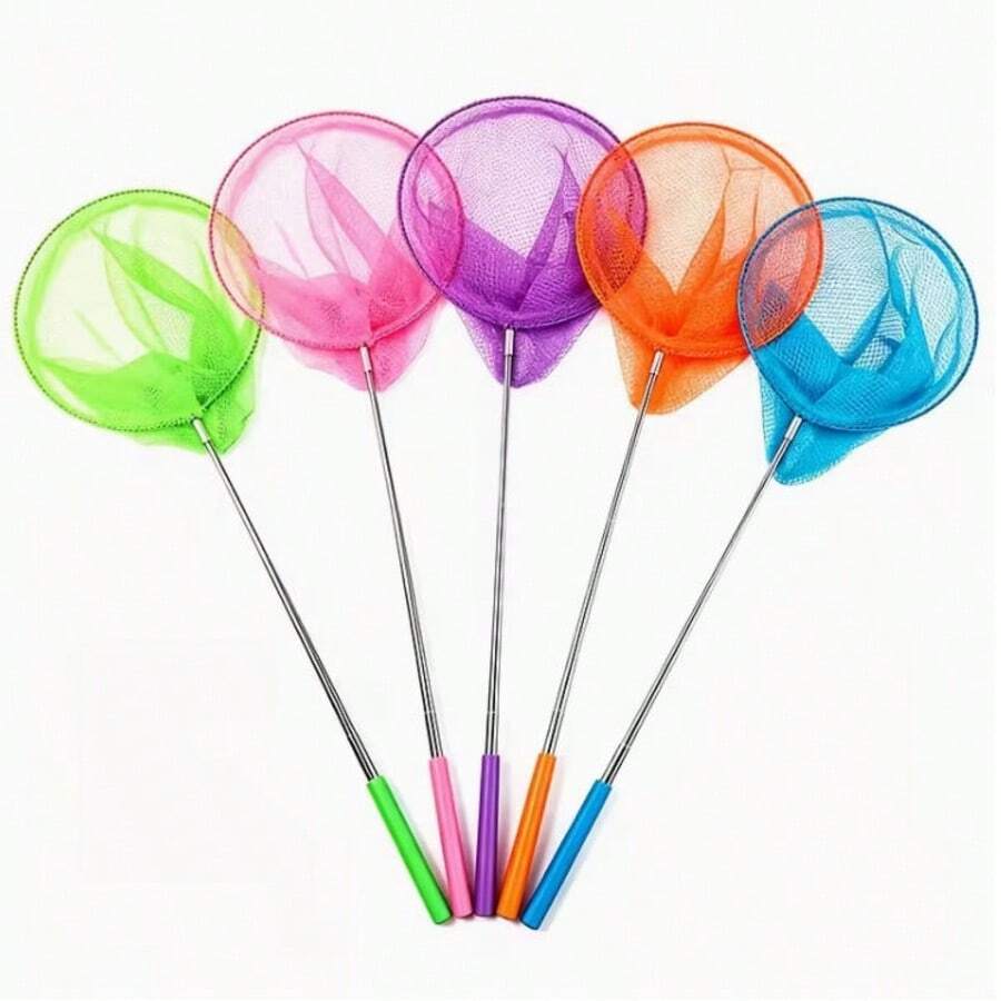 1pc Random Color, Telescopic Fishing Net, Colorful Butterfly And Insect Catching Net, Retractable Small Shovel Tool, Suitable For Home Aquarium, Beach, Camping And Outdoor Nature Exploration - Multicolor - View 1