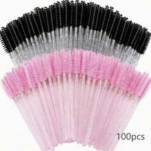 150/50 piezas Cepillos desechables para pestañas, cerdas de nailon tamaño S, aplicador de extensión de cejas sin aroma, mango de plástico ABS, adecuado para piel normal, juego de cepillos rosa y negro, cepillo para cejas y sombras de ojos, decoración de bodas, accesorios de baño - A - Ver 11