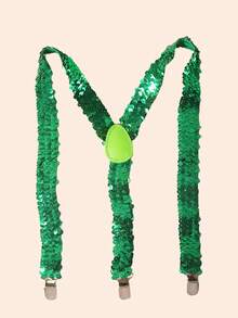 Sequin Elastic Suspenders Solid Color Glitter Straps Suitable For Wedding, Party, Cocktail, Carnival, Halloween And More - Multicolor - View 5