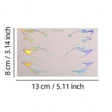 6 Sheets Y2K Metallic Eyeliner Stickers, Waterproof Eye Makeup Decor Stickers For Festival Rave Party - Multicolor - View 8