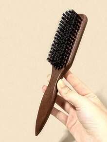 Unisex Professional Boar Bristle Smoothing Brush, Fragrance-Free Professional Hairbrush, Soft And Smooth Beard Brush, Cleaning Brush, Suitable For Coarse And Fine Hair, Can Create Smooth Ponytails, Can Be Used For Backcombing And Creating Voluminous Hairstyles, Easy To Layer And Section, Can Create Smooth And Fluid Hairstyles, Make Hair Smooth And Not Curly, Suitable For Men And Women, Wooden Handle, Suitable As A Birthday Gift - Pro Version - View 6