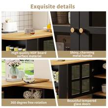 360° Rotating Sideboard, Modern, Multifunctional For Living Room/Dining Room - 黑色 - 查看 5