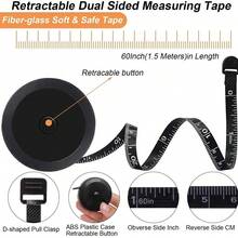 7PCS 150cm/59.05IN Mini Tape Meter Tape Tailor Ruler Keychain Measuring Tape Clothing Size Tape Measure Portable Sewing Tools Accessory - A - View 3