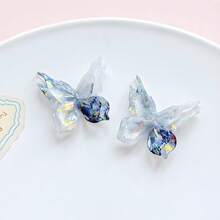 9pcs/Set Holographic Electroplated Butterfly Cartoon Clogs Shoe Charms - Grey - View 4