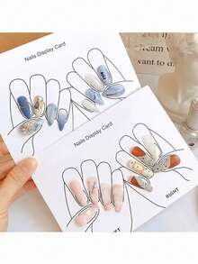 10/20pcs Kartu Pajangan Seni Kuku Buatan Tangan, Digunakan Untuk Memajang Ujung Kuku, Cocok Untuk Pajangan Seni Kuku Dan Kartu Warna Kutek - MultiWarna - View 2