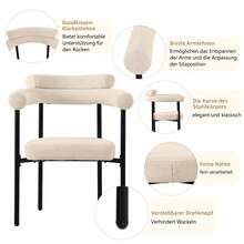 Modern Dining Chairs Dark Grey Velvet Comfortable Stylish - Beige - View 10