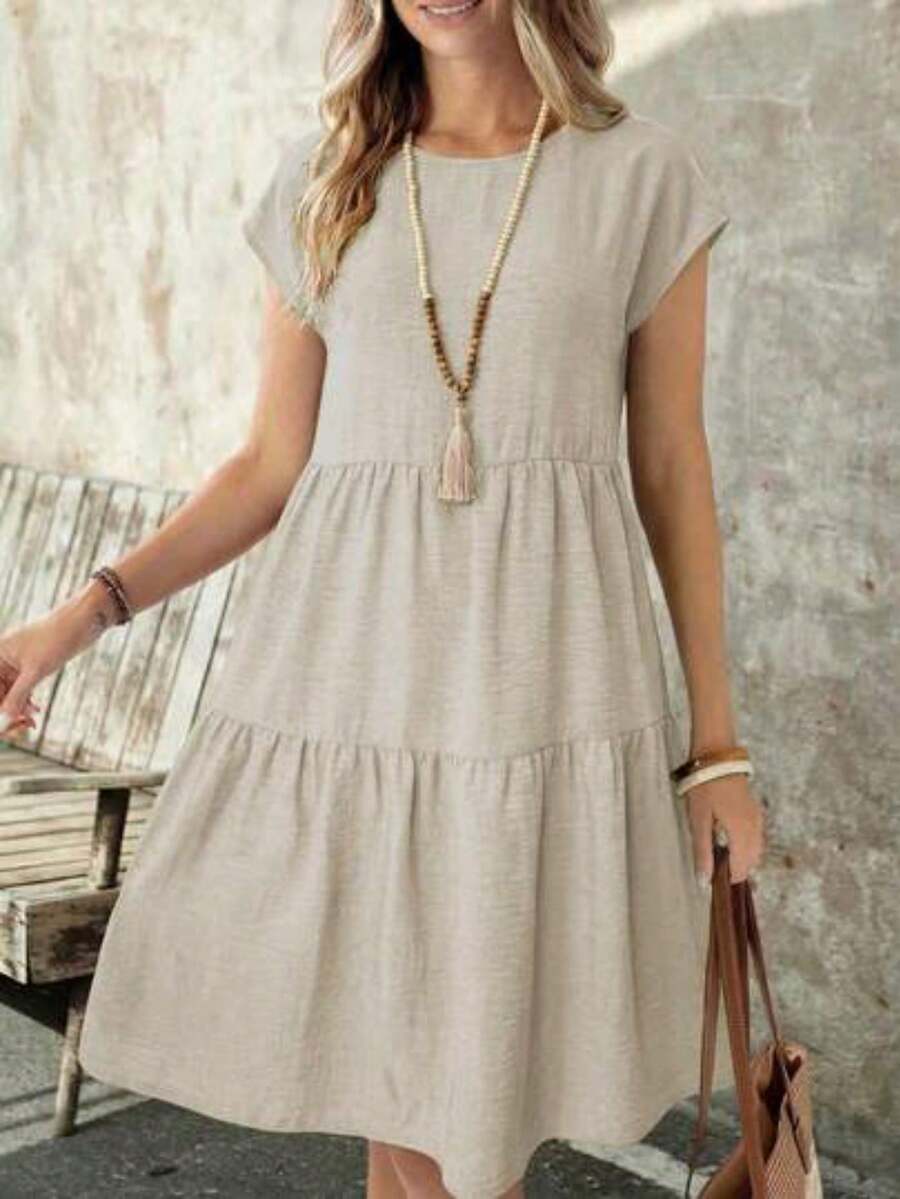 Women Midi Dresses - Silver - View 1