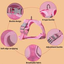 1PC Pet Harness For Small And Medium Dogs And Cats - Baby Pink - View 2