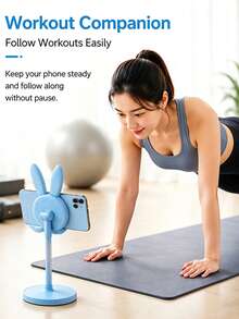 Cartoon Rabbit Universal Phone Stand, Adjustable Extendable Height-Adjustable Desktop Slouchy Phone Holder, Portable For Students Learning, Office, Bedroom, Watching And Decoration - Multicolor - View 4