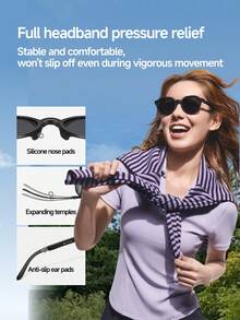 Beneunder Crown Frame Lightweight Foldable Fashion Glasses FD018 - Black - View 3