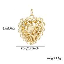 1pc Copper Asymmetrical Heart & Sun Pendant DIY Bracelet Necklace Anklet Charm, Niche Layering Accessory For Best Friends, Valentine's Day, Beach Vacation, Coworker Gift, Mother's Day - Multicolor - View 18