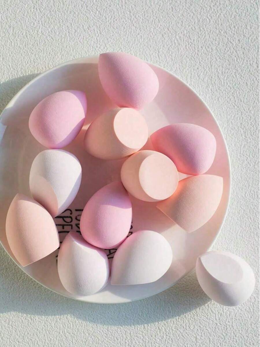 Makeup Sponge Puff, Water Drop Slanted Shape, Random Shape And Color, Suitable For All Skin Types Makeup Tool - Multicolor - View 1