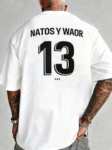 Men's T-Shirt NATOS WAOR 13 2026 Hip-Hop Fashion Vintage T-Shirt, Men's Summer Print T-Shirt 100% Cotton Casual T-Shirt - 白色 - 查看 4