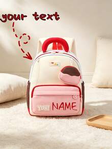 1pc Personalized Back To School Fashionable Cute Backpack With Mini Coin Purse, Zipper Closure Nylon Material, Adjustable Shoulder Strap, Hand-Carry, Suitable For School, Shopping, Daily Outings, Outdoor Trips. Birthday Gift - Multicolor - View 11