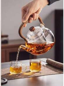 1pc 1000ml/35.2oz Heat-Resistant Glass Teapot With Removable Filter - Thick Bottom Suitable For Induction Cooktop, Suitable For Flower Tea, Herbal Tea And Loose Leaf Tea | Spring Home Tea Brewing Gift Set Suitable For Induction Cooktop And Tea Ceremony - Multicolor - View 5
