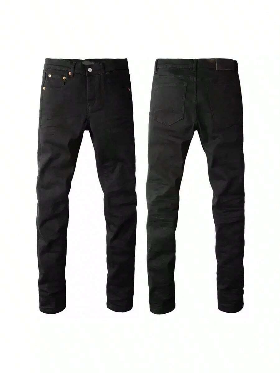 PURP JEANS Men's Black Stretch Slim Fit Jeans - Summer Casual Comfortable Skin-Friendly Style - K36 - 查看 1