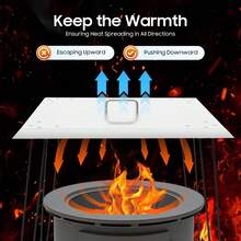 Stainless-Steel Outdoors Fire Pit Heat Deflector,  Pushes Heat Down And Out, Foldable Fire Pit Heat Deflector With Carrying Handle - Silver - View 8