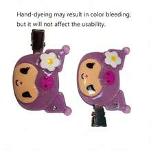 SANRIO 2pcs Cute Black Skin Version "Hello Kitty" Hair Clips, Beautiful And Adorable Cartoon Hairstyle Side Hair Clips, Creative Headwear, Suitable As Birthday Gift (Hand-Dyed, Minor Imperfections That Do Not Affect Use) - One Size - View 14