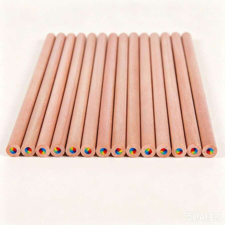 2026 Back To School Season 12pcs Colorful Core Natural Wood 7-Color Concentric Colored Pencils For Student Drawing - Natural Wood With Seven-color Core - View 1