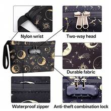 Portable Odor-Proof Bag Set. Simple Storage Bag Set. Odor-Proof Bag With Password Lock And Carbon Fiber Lining, Equipped With Metal Tray, Storage Box And Sealable Bag, Wide Wrist Strap, Suitable For Carrying Out For Travel, Office, Friends Gathering And More. The Best Gift For Yourself And Friends. - Multicolor - View 5