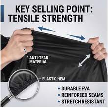 One-Piece Heavy Duty PVC Motorcycle/Motorbike Cover - Waterproof, UV Resistant, Snowproof, Fits Most Models, Black, Outdoor Vehicle Protection, Stylish Motorcycle Cover, UV Protection Cover - Multicolor - View 3