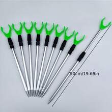Aluminum Alloy Silver Telescopic Fishing Rod Holder, Sea Fishing Rod Holder, Y-Shaped U-Shaped Long Rod Stand, Simple Hand And Sea Dual-Use Fishing Stand, Suitable For Surf And Catfish Fishing, Perfect For Outdoor Fishing And Beach Trips, Beach Enhanced Equipment - Multicolor - View 11