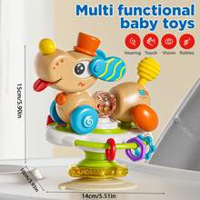 Cartoon Dog Suction Spinning Rattle Toy Fine Motor Training Multi Texture Sensory Early Learning Play Toy Hand Eye Coordination Brain Cognition Training Baby Shower Birthday Gift For Infants - Multicolor - View 9