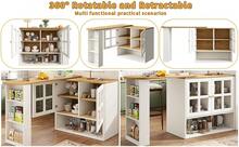 360° Rotating Sideboard, Modern, Multifunctional For Living Room/Dining Room - 白色 - 查看 3