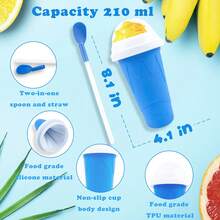 Squeeze-Style Smoothie Cup, Homemade Milkshake Cup, Squeeze Ice Maker Cup, Summer Quick Cold Drink Shaker Cup, Magic Quick Freeze Smoothie Cup With Lid And Straw, Suitable For Juice, Soda, Milk And Ice Cream - Multicolor - View 2