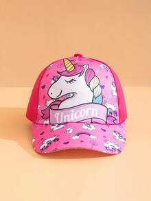 1PC Kids Cartoon Unicorn Baseball Cap, Fashionable Colorblock Duck Bill Hat, Suitable For Kids Daily, Vacation, School Sun Protection, Multiple Styles Available - Multicolor - View 7